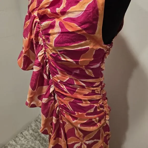 Ulla Johnson Lali Handmade 100% Silk Gown Dress Tigerlily Sz 6 One Shoulder Maxi - Picture 16 of 16